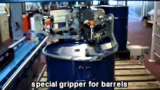 Robot palletiser PARO by roTeg large Drums [upl. by Isnan]