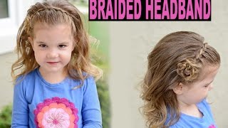 Braided headband flower tutorial  lace braid toddler hairstyle [upl. by Altis]