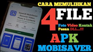 Cara mengembalikan Video Terhapus di MobiSaver  Tutorial Recovery Aplikasi MobiSaver 1 [upl. by Ultun517]