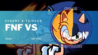 SonAmy amp Taiream React  Chaos Nightmare  FNF Mod [upl. by Yrac]