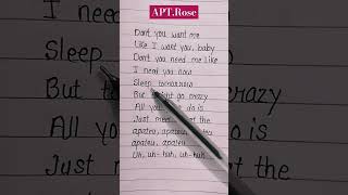 APT Pre Chorus Rosé Bruno Mars Lyrics brunomars rosé apt lyrics [upl. by Anenahs]