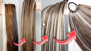 How to blend braiding hair colorsExtension Ponytail [upl. by Remliw]