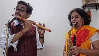 Toch Chandrama Nabhatतोच चंद्रमा नभात  Saxophone and Flute Cover [upl. by Darda]