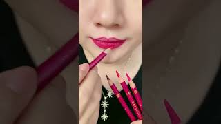 Lipstick color test sharingLip makeup tutorialWaterproof beauty 02 lips [upl. by Elleunamme]