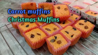 Carrot Muffins Recipe  Christmas Muffin  Cupcake Carrot  Rina Recipe [upl. by Forest]