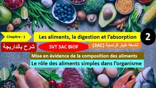 Les aliments la digestion et labsorption 3AC option francais شرح بالداريجة partie 2 [upl. by Nnaul]