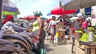 CHEAPEST FOOD MARKET IN GHANA ACCRA AFRICA [upl. by Arnuad]