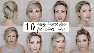 10 EASY HAIRSTYLES  SHORT HAIR [upl. by Farmer636]