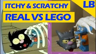 LEGO SIMPSONS  ITCHY amp SCRATCHY STOP MOTION ANIMATION COMPARISON [upl. by Hentrich16]