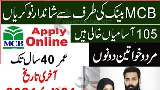 MCB Bank Jobs 2024  MCB Careers [upl. by Edette]