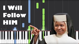 I Will Follow Him  Sister Act  Piano Tutorial by Easy Piano [upl. by Emse]