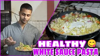 LVL 100000 HEALTHY WHITE SAUCE PASTA WITHOUT MILK IN 5 MINS 😋 COOKING VLOG 🎥 VIKRAM JEET S [upl. by Iyre]