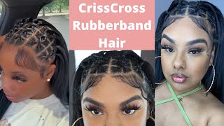 CrissCross Rubberband Hairstyle with 30 inch sewin Dearra inspired hairstyle [upl. by Fernandina]