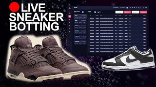 🔴LIVE SNEAKER BOTTING  Jordan 4 A MA MANIERE amp Panda Dunk Low Release Day  TIME FOR REDEMPTION [upl. by Asinet]