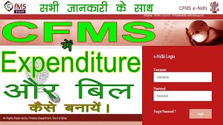 CFMS Me Contingent bill banana sikheCFMS में Expenditure sanction बिल बनाना सिखेंFully vouched बिल [upl. by Humo]