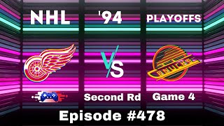 NHL 94 Gameplay — Red Wings vs Canucks  Episode 478 [upl. by Arlan]