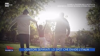 Genitori separati lo spot che divide lItalia  La Vita in diretta  28092023 [upl. by Aerbua]