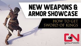 AC Odyssey  How to get Sword of Kings  New Weapons Armor Ability Showcase [upl. by Lseil]