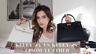 HERMES KELLY SELLIER 25 VS 28 DETAILED REVIEW  WHAT FITS MODSHOTS PROSampCONS [upl. by Obocaj]