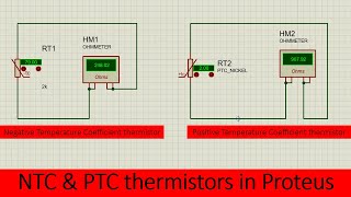 NTC and PTC thermistors in Proteus tutorial [upl. by Madaih]