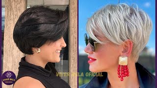 10 TENDÊNCIA CORTE DE CABELO CURTO FEMININO 2023 MULHERES 40 50 60 ANOS [upl. by Medarda]