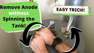 Keep Water Heater from Spinning Remove Anode Rod EASY TRICK [upl. by Amling955]