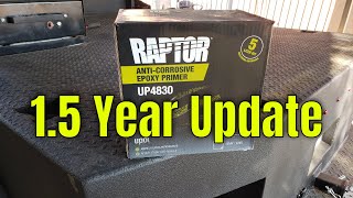 Raptor bed liner 1 year review and update on the diy flat bed welder truck  cutweldngrind [upl. by Aerdnua]