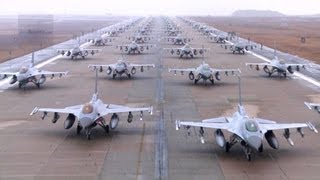 Massive USAF F16 Elephant Walk At Kunsan Air Base South Korea [upl. by Ivad]