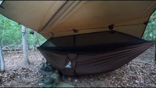 Hammock camp with a tarp  No Talking [upl. by Ravo]