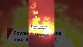 Powerful explosions near Beirut airport [upl. by Rachele]