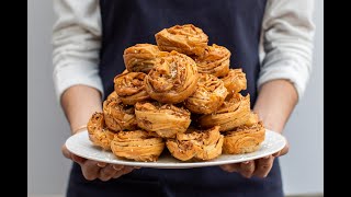 Baklava Fillo Crinkle Cakes [upl. by Aerdied]