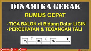 Bahas Penurunan Rumus Cepat Dinamika Gerak  Tiga Benda Dihubungkan Tali di Lantai Licin  Fisika [upl. by Fidela]