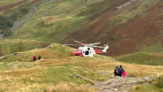 Scafell pike we saw a mountain rescue as descending the corridor route [upl. by Yelsha]