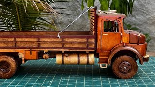 CAMINHÃO MERCEDES BENZ 1113 FEITO DE MADEIRA  VÍDEO COMPLETO DIY woodworking [upl. by Elagibba]