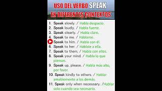 Uso del verbo SPEAK en inglés [upl. by Mannie]