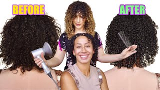 HOW TO STYLE SHORT FINE HEAT DAMAGED CURLY  COILY HAIR tips for elongation  definition [upl. by Annirac]