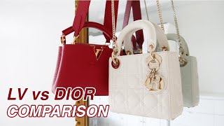 LOUIS VUITTON CAPUCINES MINI vs MINI LADY DIOR  COMPARISON [upl. by Ajay37]