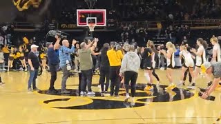 Iowa Womens Basketball Celebrates Toledo Win hawkeyes [upl. by Rondon921]