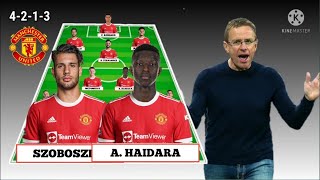 Potential line up Manchester United With Amadou Haidara amp Szoboszlai under Ralf Rangnick  Rumours [upl. by Giarla265]