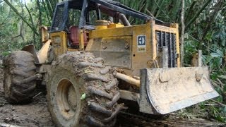 Caterpillar 518 Log Skidder Forestry Tractor 4x4 with Winch sn50S211 [upl. by Micaela]