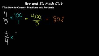 Convert Fractions into Percents  7th Grade Math [upl. by Fawn]