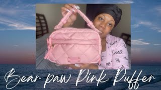 👛👜💗 What’s in my bag BearPaw Pink Puffer [upl. by Xirtaeb]