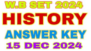 WB SET HISTORY Paper Answer key 2024  Part 1 wbsethistory [upl. by Annaesor]