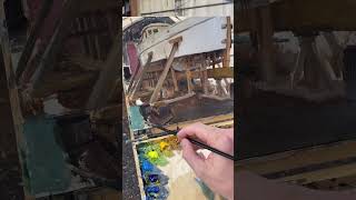 Painting boats at plein air Easton MD  oil painting [upl. by Olenolin]