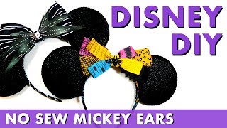 DISNEY DIY  No Sew Mickey Ears Tutorial [upl. by Sokul]