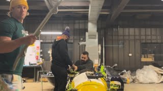 howto replace Bobsled blades runners teamUSA wintersport workshop garage [upl. by Sung]