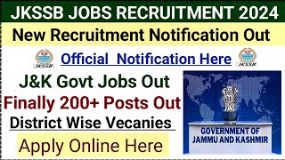 JKSSB New Jobs Out 2024  Health Jobs 12th Psss  JampK District Wise Jobs 2024  JampK Jobs Updates [upl. by Ahtera695]