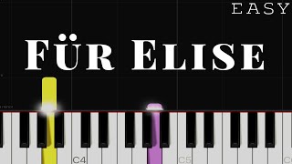 Für Elise  Beethoven  EASY Piano Tutorial [upl. by Aubyn359]