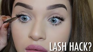 Applying False Lashes UNDERNEATH Your Own Lash Hack [upl. by Martsen]