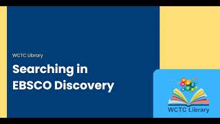 Searching In EBSCO Discovery [upl. by Ardnuaet]